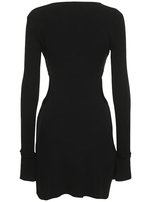 Mach & Mach: Robe courte en maille côtelée
