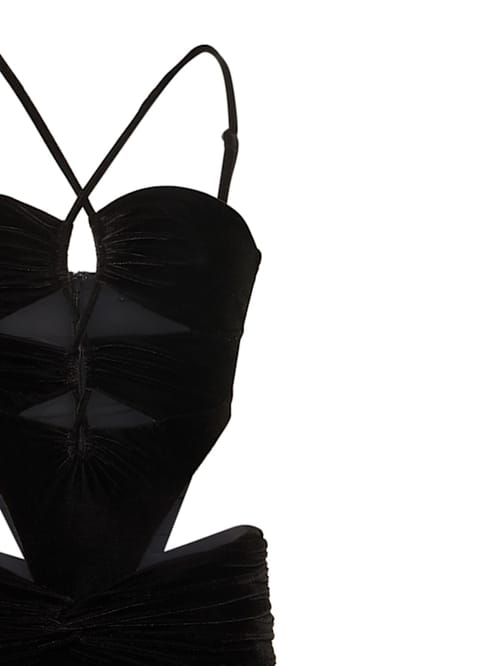 Patbo: Abito lungo in velluto con cut-out