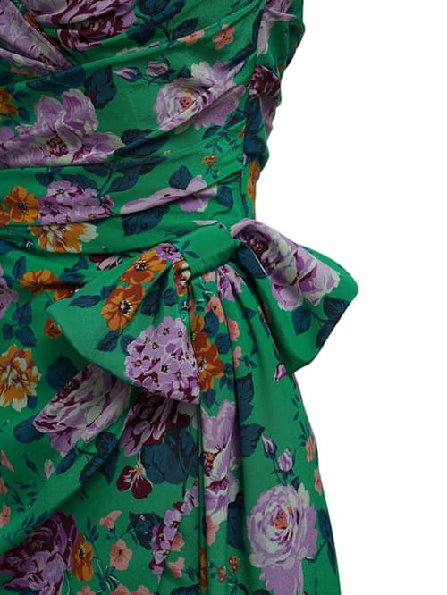 Alessandra Rich: Vestido corto de seda con drapeado