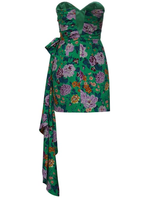Alessandra Rich: Vestido corto de seda con drapeado