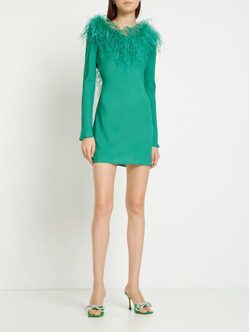 Giuseppe Di Morabito: Feather-trimmed mini dress