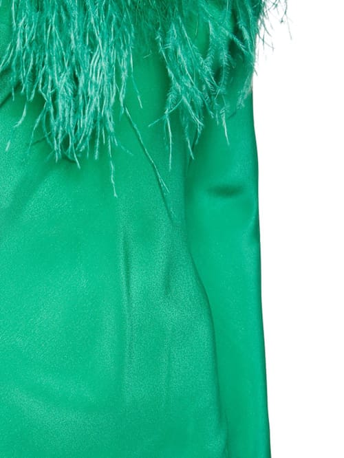Giuseppe Di Morabito: Satin gown with feathers