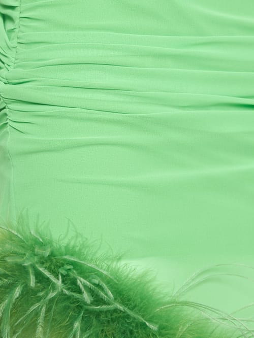 Giuseppe Di Morabito: One-shoulder dress with ostrich feathers