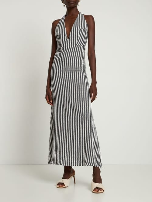 Musier Paris: Striped Cotton-Blend Maxi Dress