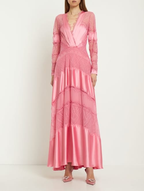 Zuhair Murad: Abito lungo in raso con pizzo