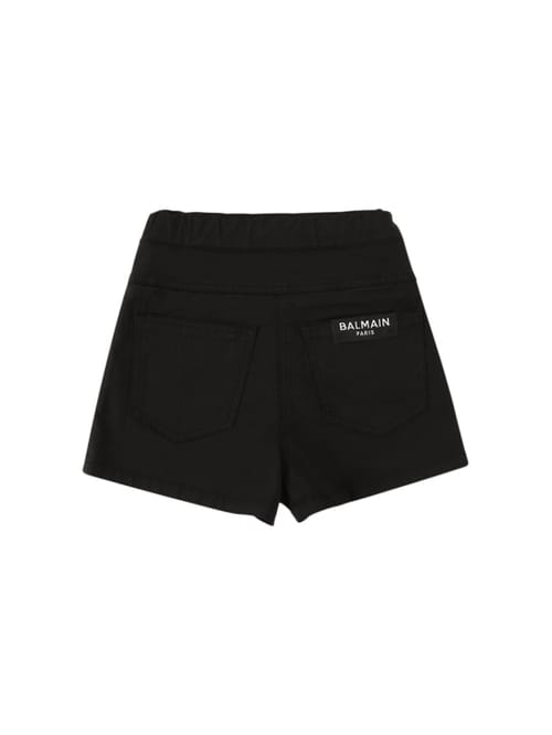 Balmain: 棉质斜纹短裤