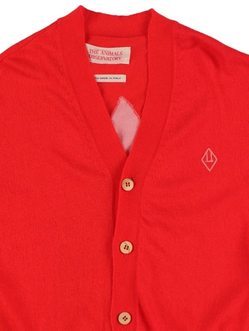 The Animals Observatory: Cardigan in maglia di cotone con intarsio