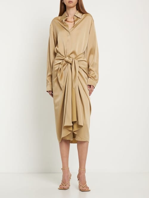 Michael Kors Collection: Knotted midi shirt dress