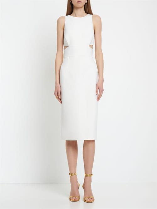 Michael Kors Collection: Wool midi dress with cutouts