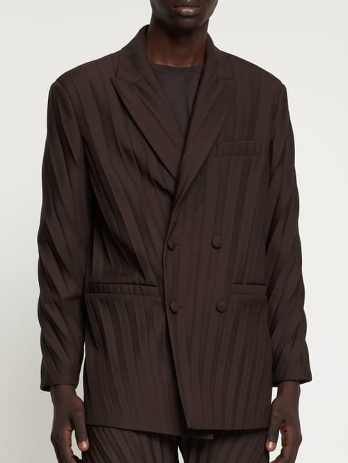 Valentino: 打褶双排扣夹克