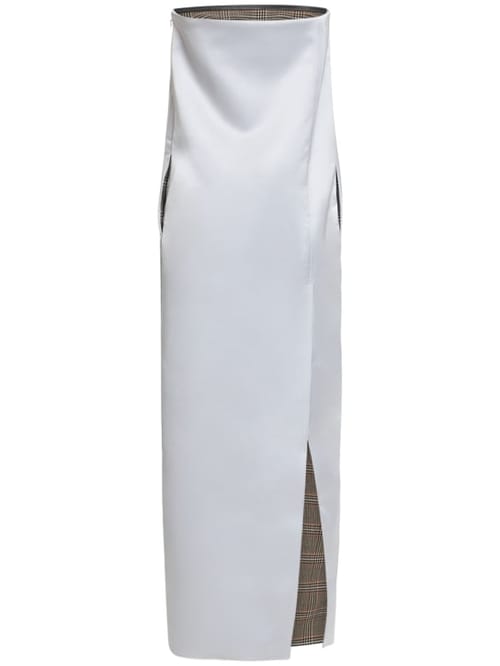16arlington: Strapless satin maxi dress