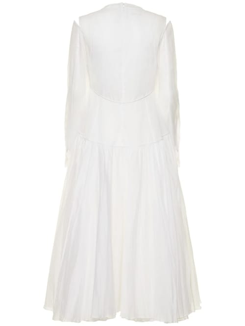 Jil Sander: Vestido midi de algodón con aberturas