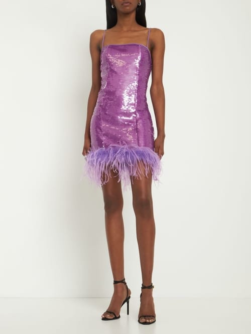 Giuseppe Di Morabito: Sequin mini dress with feathers