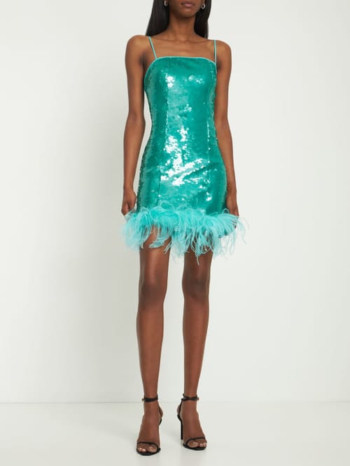 Giuseppe Di Morabito: Sequin mini dress with feathers
