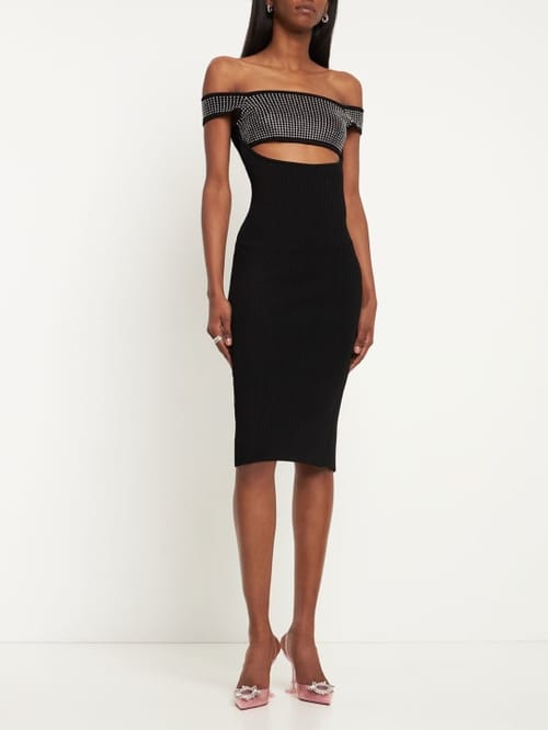 Giuseppe Di Morabito: Ribbed knit dress with crystals