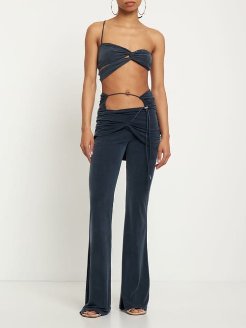 Jacquemus: Le Pantalon Espelho铜氨纤维阔腿裤