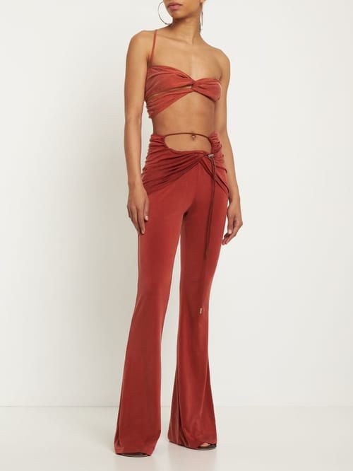 Jacquemus: Le Pantalon Espelho铜氨纤维阔腿裤