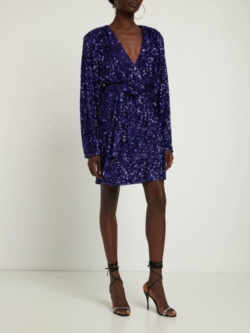 Rotate: Sequin wrap mini dress