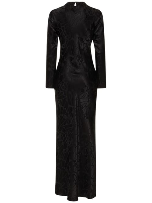ANINE BING: Vestido largo de jacquard de seda