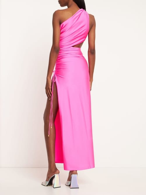 Dundas: One-shoulder draped maxi dress