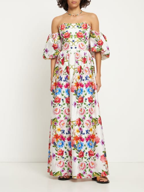 Borgo De Nor: Cotton maxi dress with puff sleeves