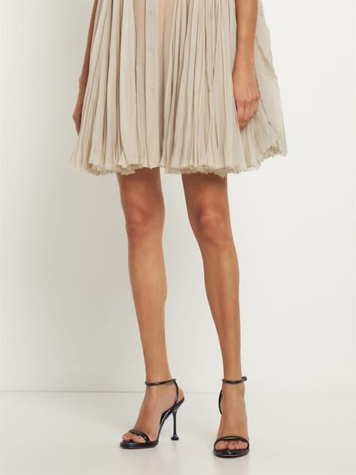 Alexandre Birman: 100毫米Teresa金属色皮革凉鞋