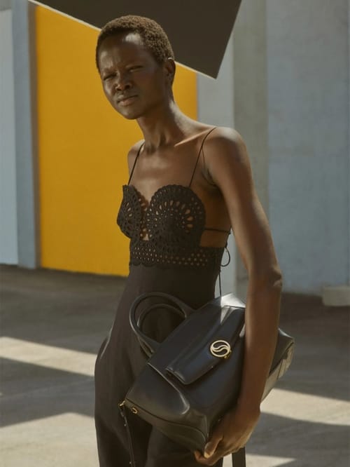 Stella McCartney: Mono en mezcla de lino con bordados