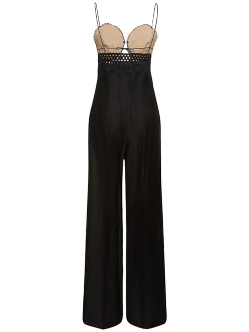 Stella McCartney: Mono en mezcla de lino con bordados