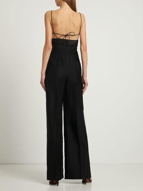 Stella McCartney: Mono en mezcla de lino con bordados