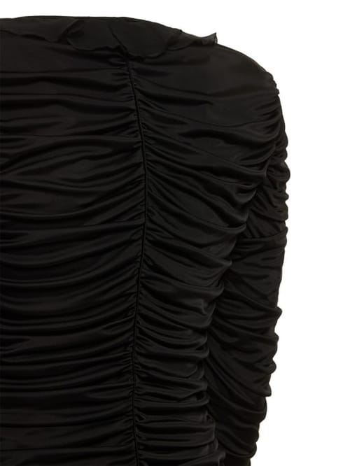 Blumarine: Ruched mini dress with ruffles