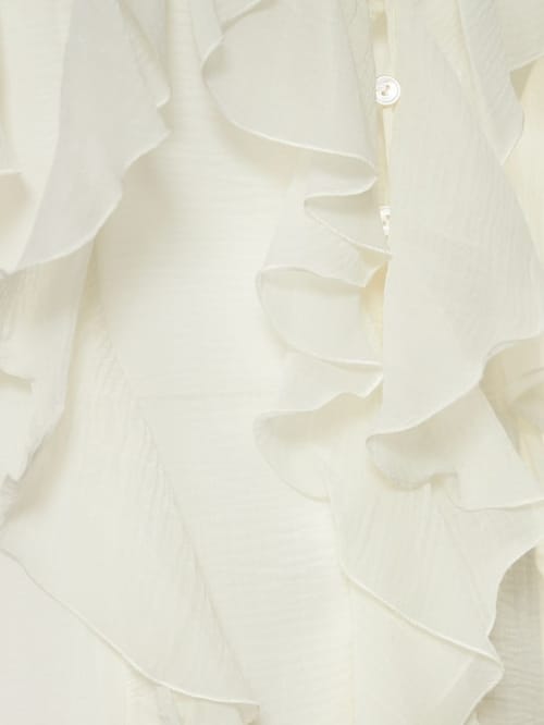 Blumarine: Cotton and silk-blend maxi dress with ruffles