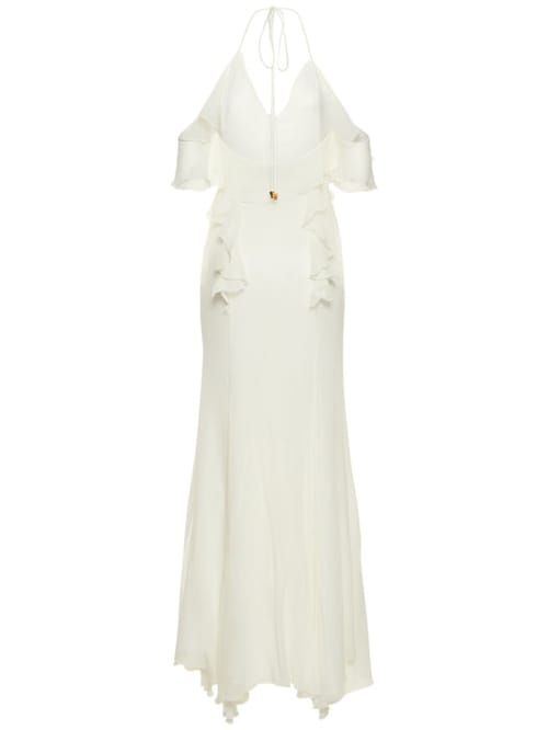 Blumarine: Cotton and silk-blend maxi dress with ruffles