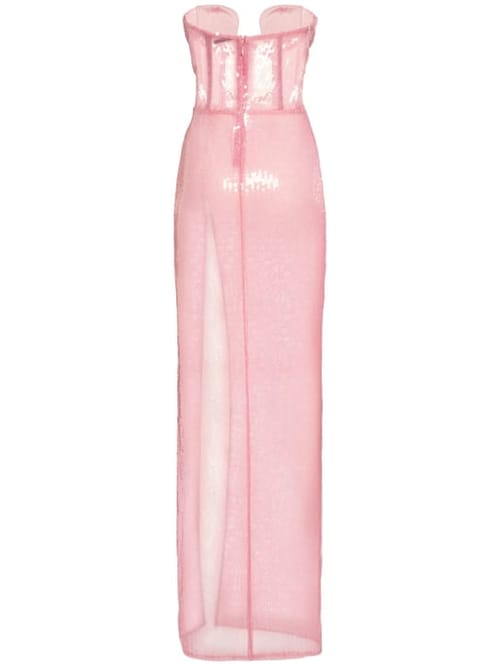Nensi Dojaka: Abito lungo bustier con paillettes