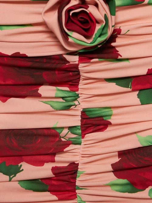Magda Butrym: Vestido corto fruncido floral