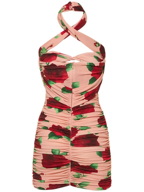 Magda Butrym: Vestido corto fruncido floral