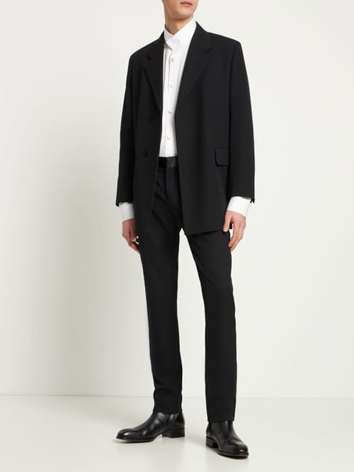Balmain: 棉质绸缎衬衫