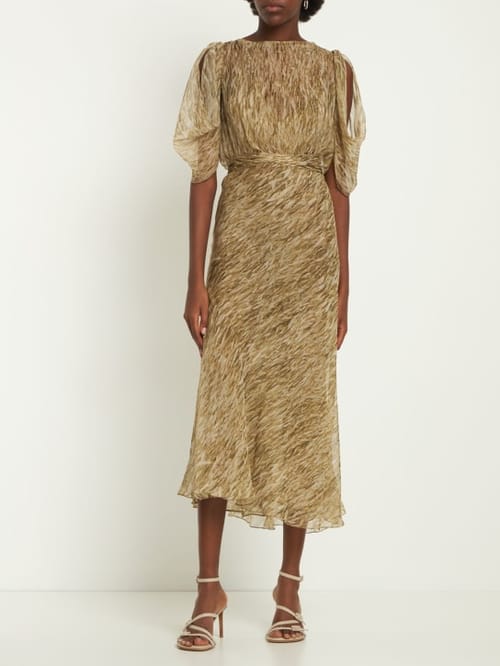 Petar Petrov: Silk midi dress with asymmetric hem