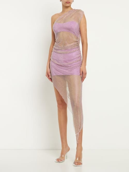 Giuseppe Di Morabito: One-shoulder asymmetric dress with crystals