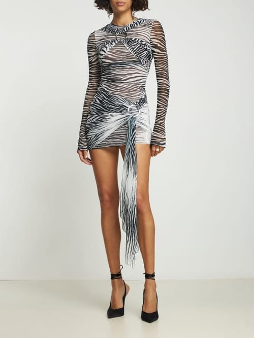 The Attico: Draped mini dress with cut-outs