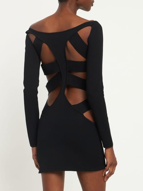 Dundas: Knit mini dress with cut-outs