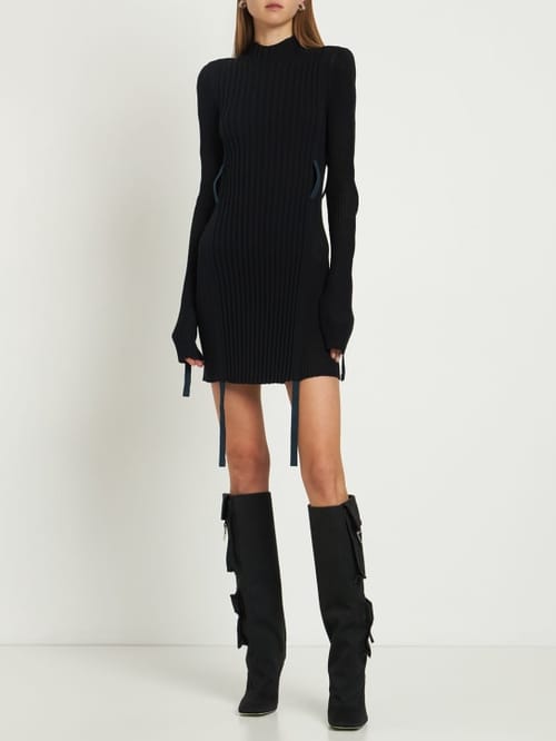 Dion Lee: Ribbed knit cotton mini dress