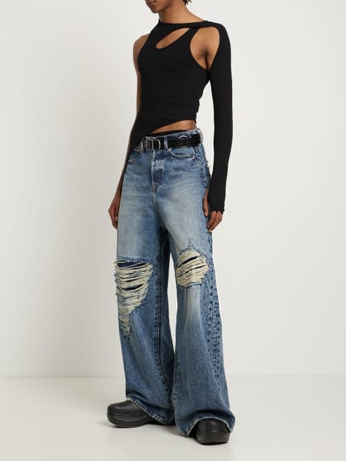 Dion Lee: Ribbed asymmetric cut-out t-shirt