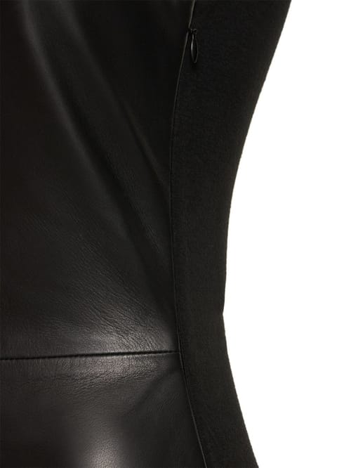 Gauchere: Lambskin leather long dress