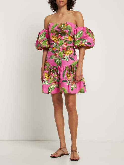 Borgo De Nor: Cotton mini dress with puff sleeves