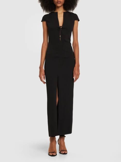 16arlington: Cr pe maxi dress with slit