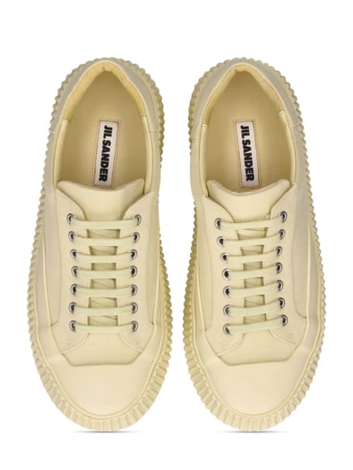 Jil Sander: 40毫米橡胶处理帆布运动鞋