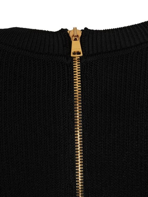 Balmain: Plissiertes Minikleid aus Strick