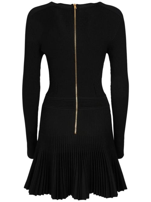 Balmain: Plissiertes Minikleid aus Strick