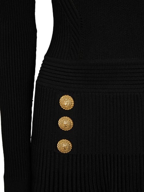 Balmain: Plissiertes Minikleid aus Strick