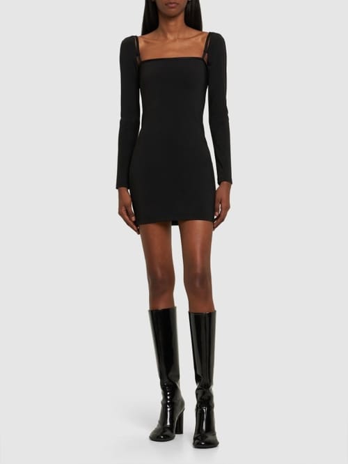 Alexander Wang: Minivestido en punto elástico con aberturas